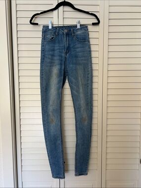 SHEIN Light Blue High-Rise Skinny Jeans Size XS - 2